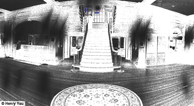 Stanley Hotel fantômes et escalier - mode négatif